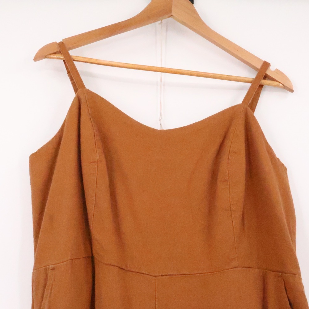 Old Navy Linen Blend Cami Jumpsuit Wide Leg Warm Coffee Womens Granola  Size‎ XL - Picture 10 of 11